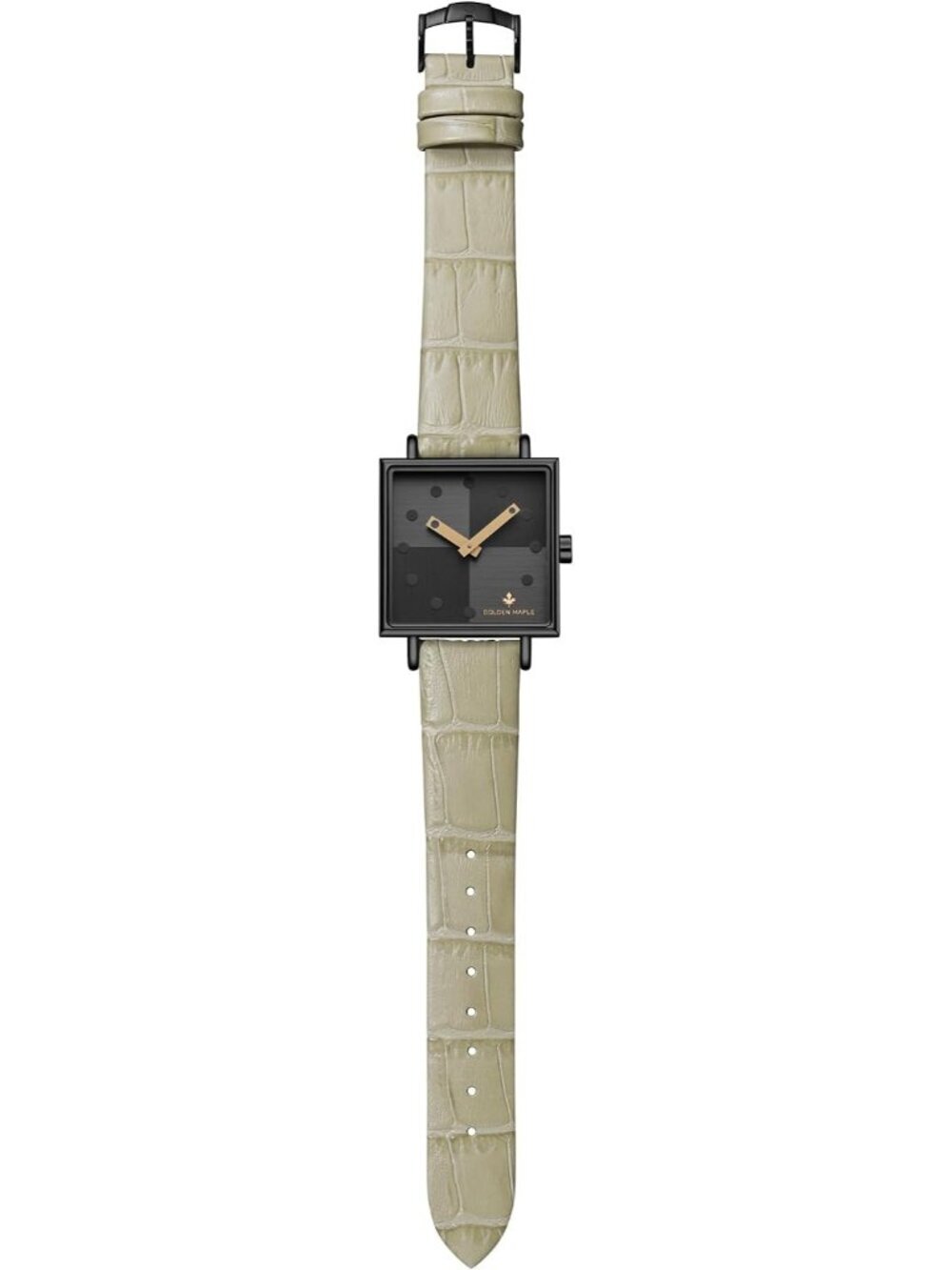 Women's Gray Comfortable Square Stainless Steel Case Leather Strap Wrist Watch - Picture 1 of 4